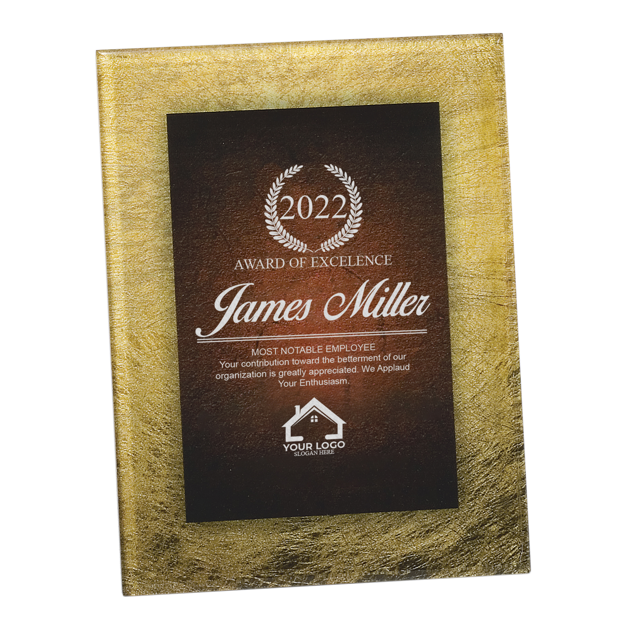 Personalized Rectangular Gold Burgundy Acrylic Art Plaque - Image 5