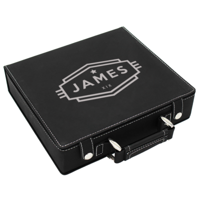 Personalized Leatherette Poker Chip Set | Cadet