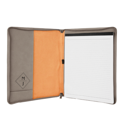 Diamond Personalized Business Zippered Portfolio with Notepad