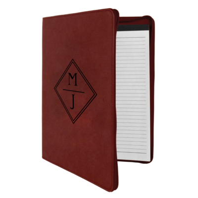 Diamond Personalized Business Zippered Portfolio with Notepad