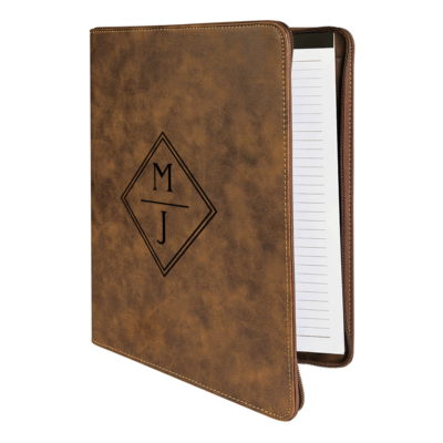 Diamond Personalized Business Zippered Portfolio with Notepad