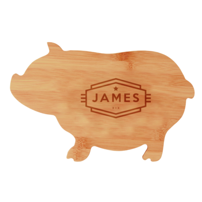 Animal Shape Personalized Bamboo Cutting Board - Cadet