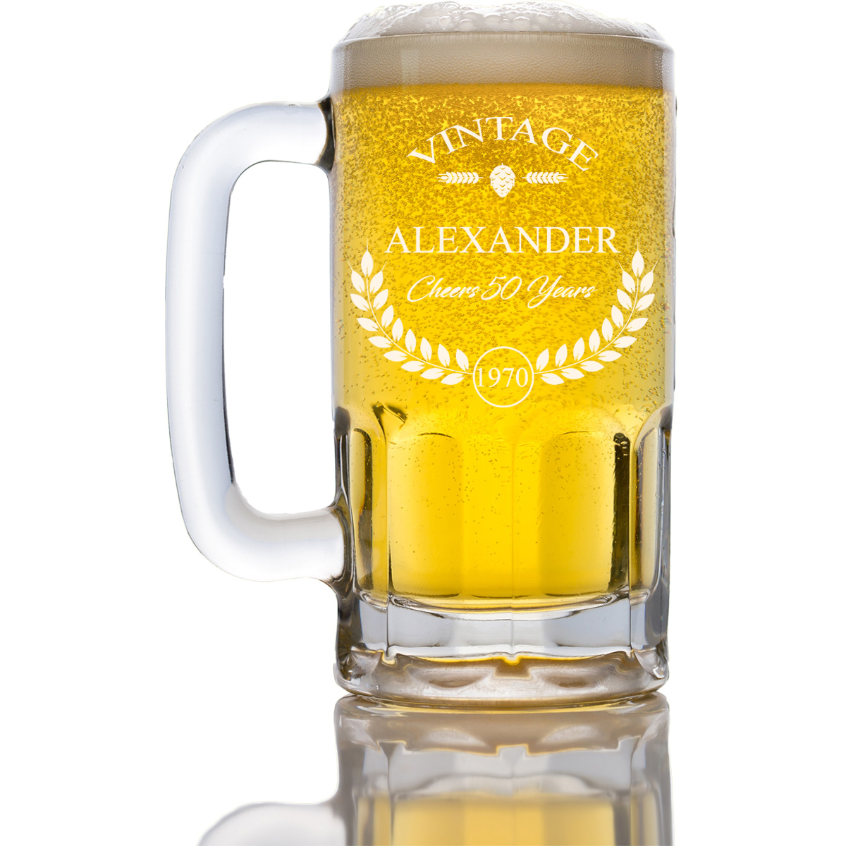 Vintage 12oz Personalized Beer Mug - Image 2