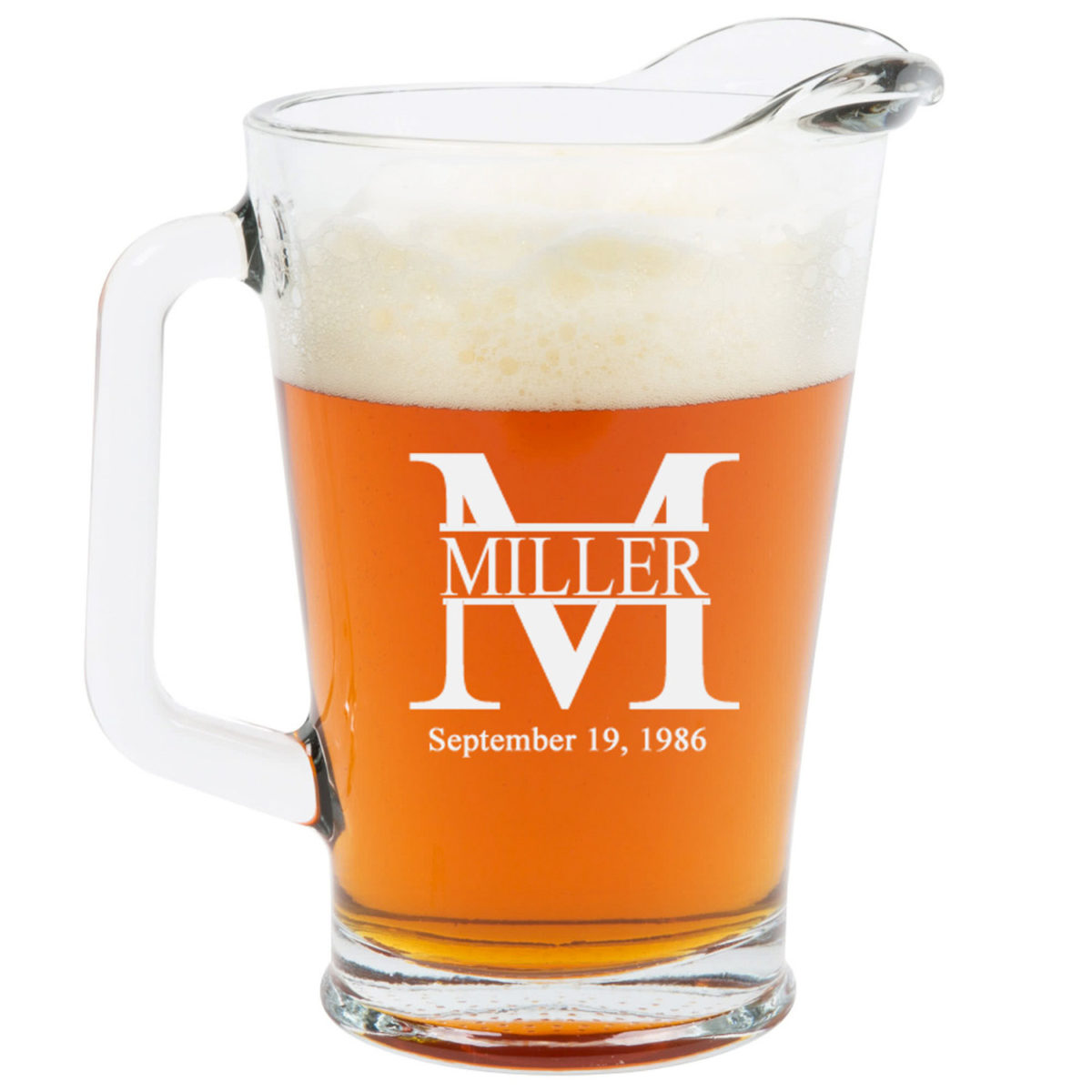 Personalized Glass Pitcher 60oz. - Miller Design