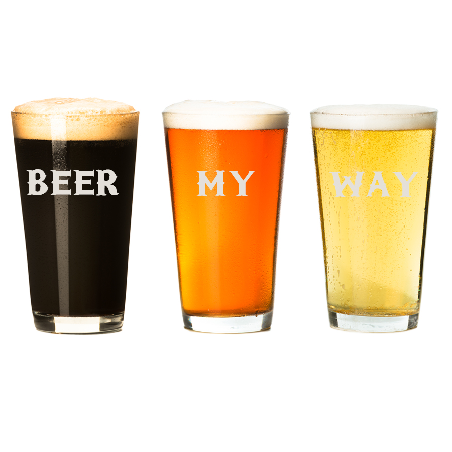 Custom Engraved Pint Glasses - 16oz