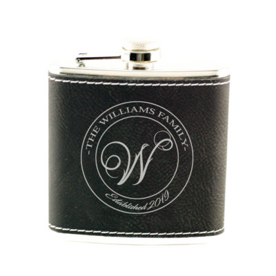 Leatherette 6oz. Personalized Flask - WillRound Design