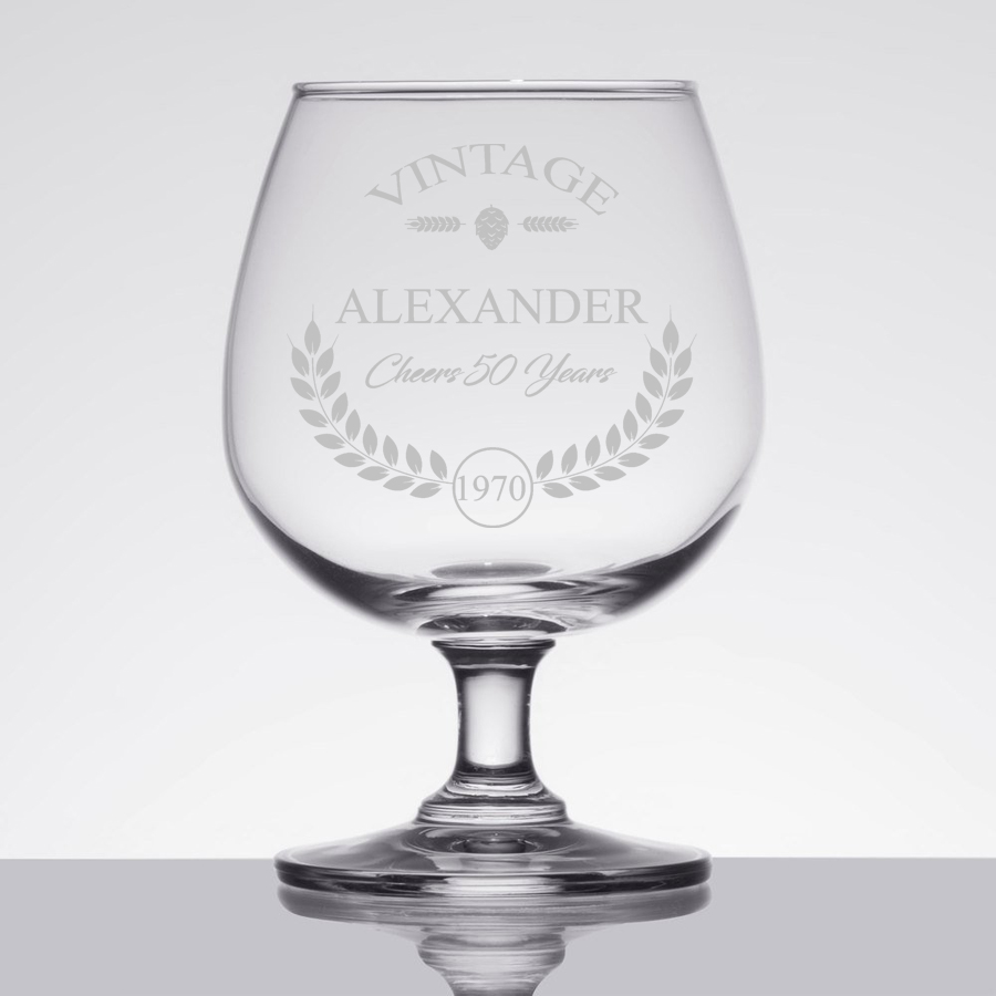 Vintage Personalized Brandy Glass - Image 2