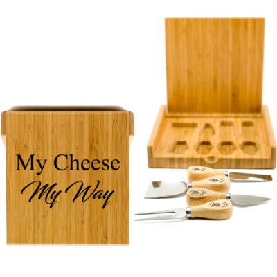 Personalized Squared Cheese Board & Knife Tool Set