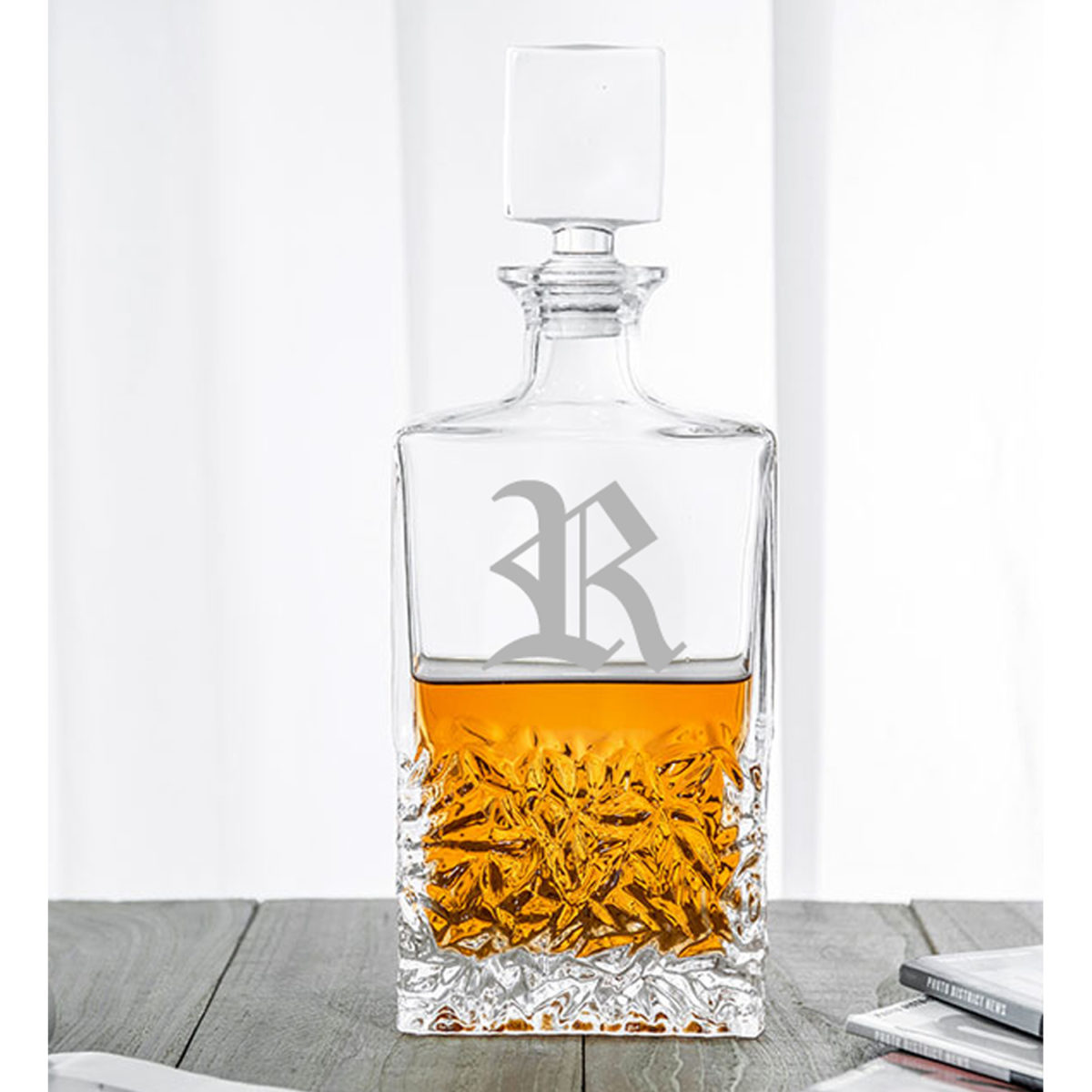Personalized Squared Whiskey Decanter - Image 2