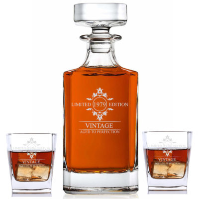 Limited Edition Personalized 3 piece Whiskey Decanter Set