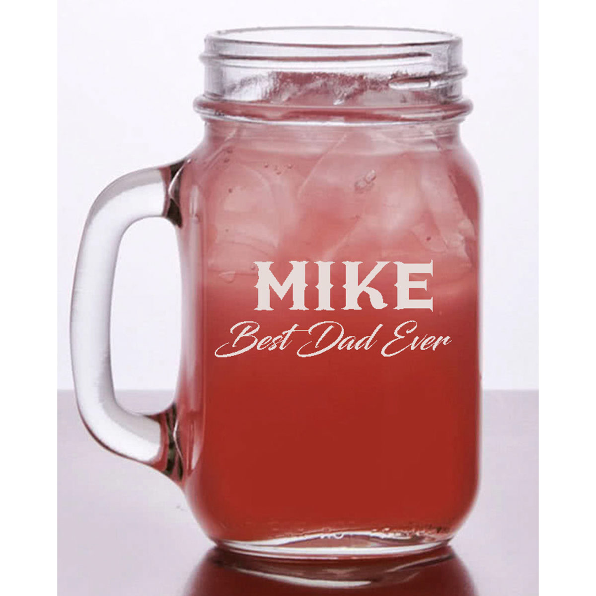 Personalized Drinking Jar with Handle - 16oz