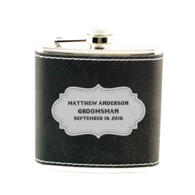 Leatherette 6oz. Personalized Flask - Board Design