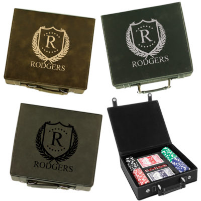 Personalized Leatherette Poker Chip Set | ShieldStar Design