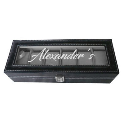 Leather 6 Slot Personalized Watch Box - Your Way