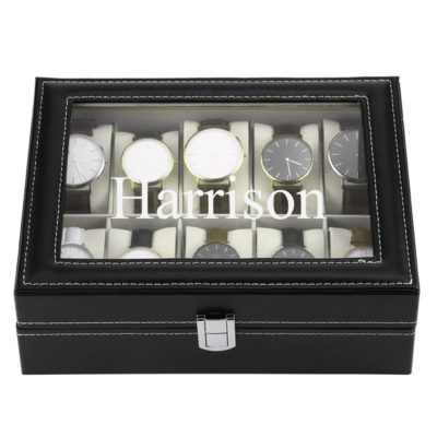 Leather 10 Slot Personalized Watch Box - Your Way