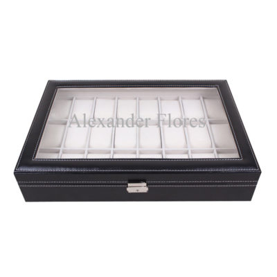 Leather 24 Slot Personalized Watch Box - Your Way