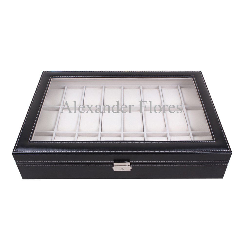 Leather 24 Slot Personalized Watch Box - Your Way