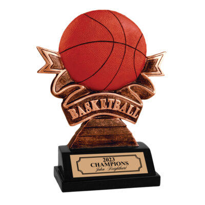 Custom Basketball Ribbon Trophy