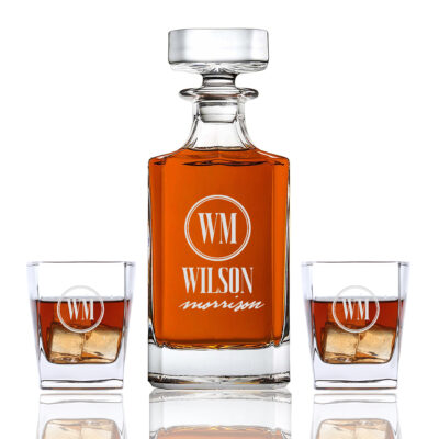 Morrison Personalized 3 pc Whiskey Decanter Set