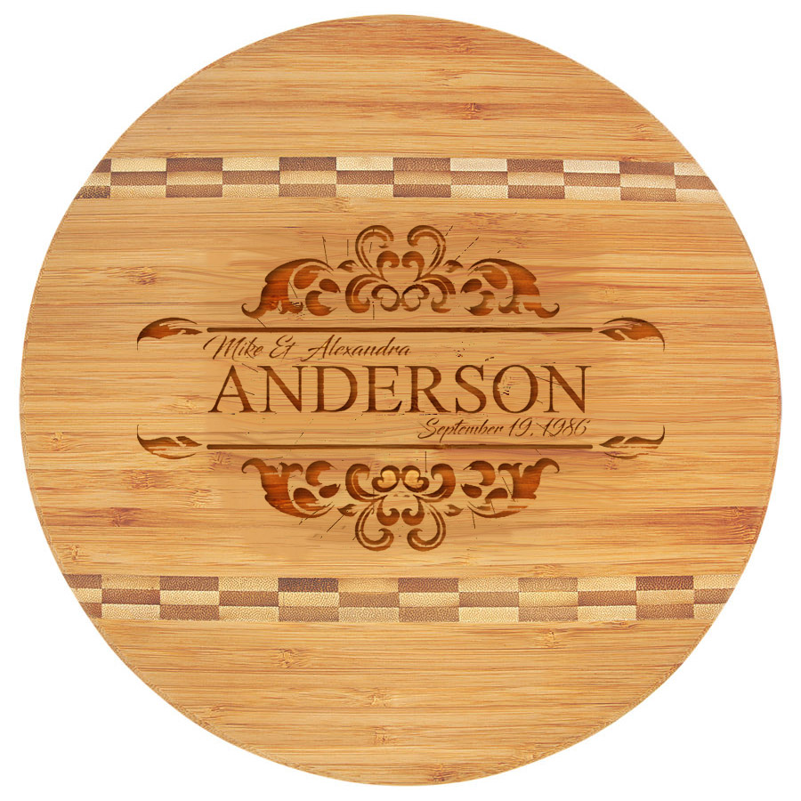 Round Personalized Bamboo Cutting Board
