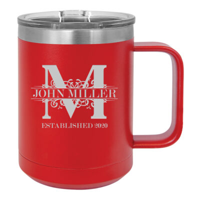 Personalized Royal Monogram Insulated Travel Mug with Handle