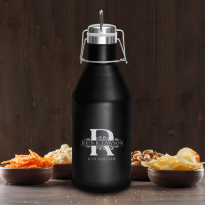 Personalized Royal Monogram Insulated Beer Growler