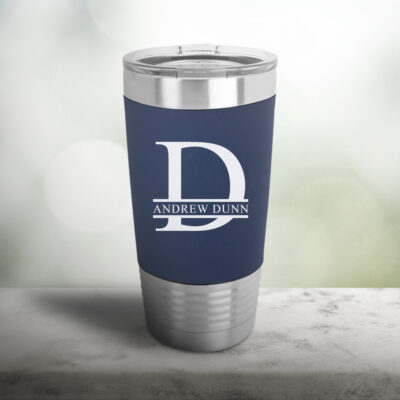 Personalized Split Letter Monogram Insulated Tumbler with Silicone Grip