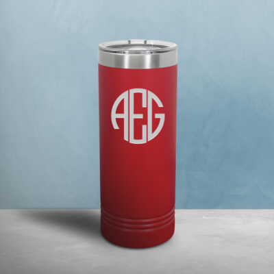 Personalized Round Monogram Skinny Insulated Tumbler
