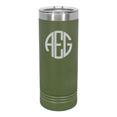 Personalized Round Monogram Skinny Insulated Tumbler