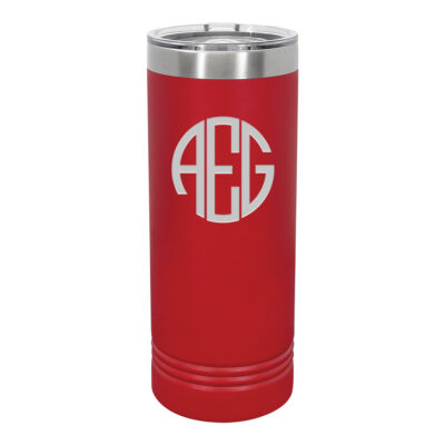 Personalized Round Monogram Skinny Insulated Tumbler