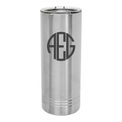 Personalized Round Monogram Skinny Insulated Tumbler
