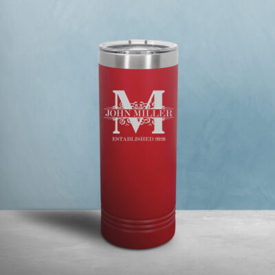 Personalized Royal Monogram Skinny Insulated Tumbler