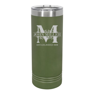Personalized Royal Monogram Skinny Insulated Tumbler