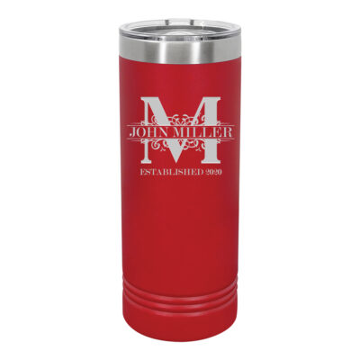 Personalized Royal Monogram Skinny Insulated Tumbler