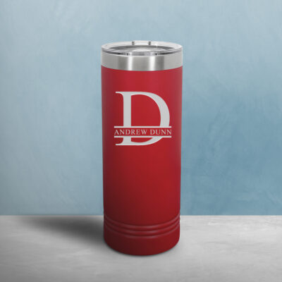 Personalized Split Letter Monogram Skinny Insulated Tumbler
