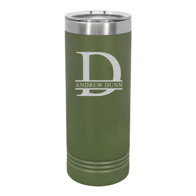 Personalized Split Letter Monogram Skinny Insulated Tumbler