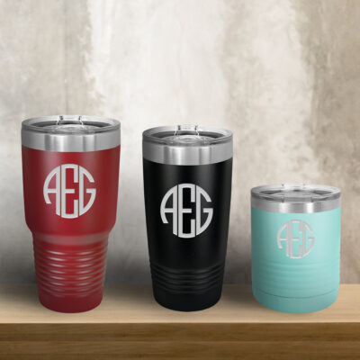 Personalized Round Monogram Vacuum Insulated Tumbler
