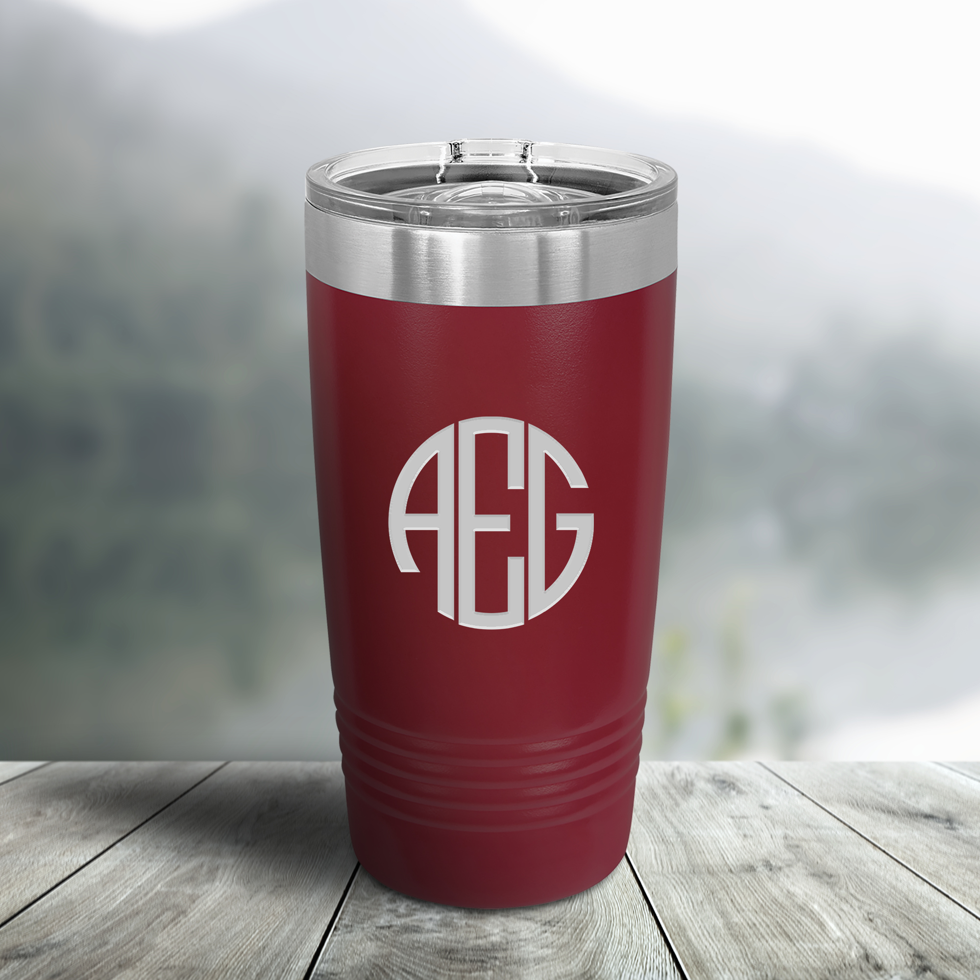 Personalized Round Monogram Vacuum Insulated Tumbler - Image 4