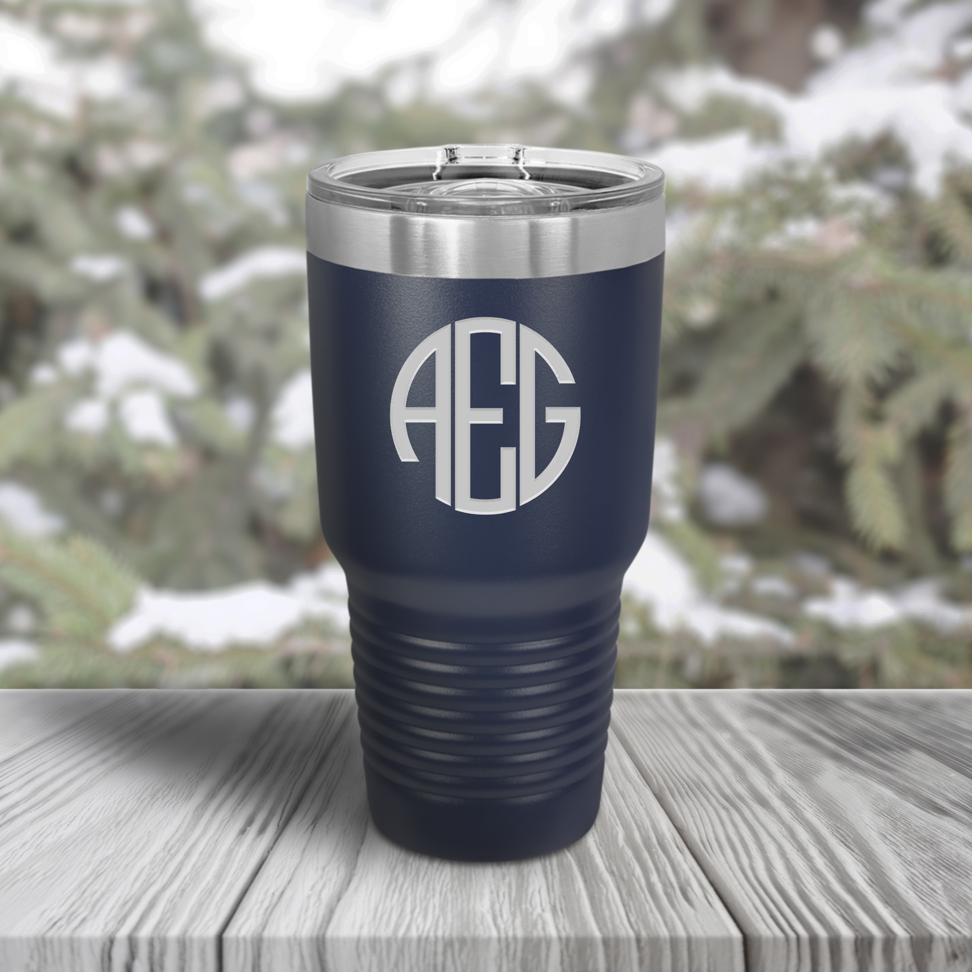 Personalized Round Monogram Vacuum Insulated Tumbler - Image 3