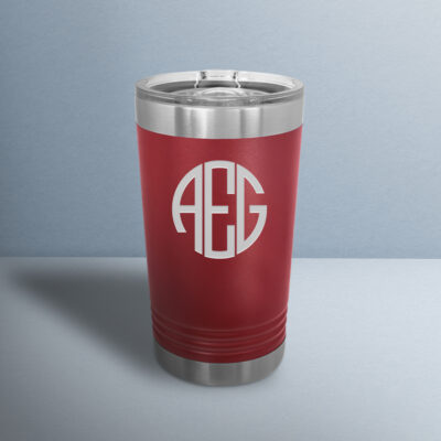 Personalized Round Monogram Insulated Pint Tumbler