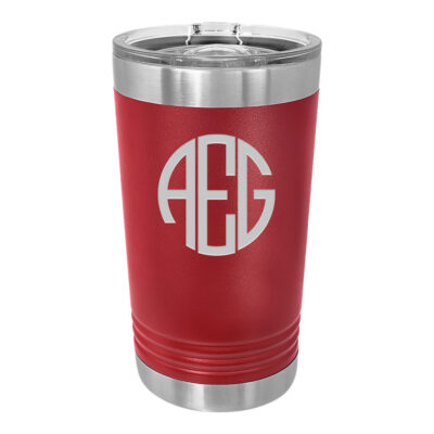 Personalized Round Monogram Insulated Pint Tumbler