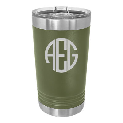 Personalized Round Monogram Insulated Pint Tumbler