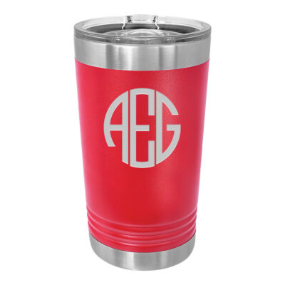 Personalized Round Monogram Insulated Pint Tumbler