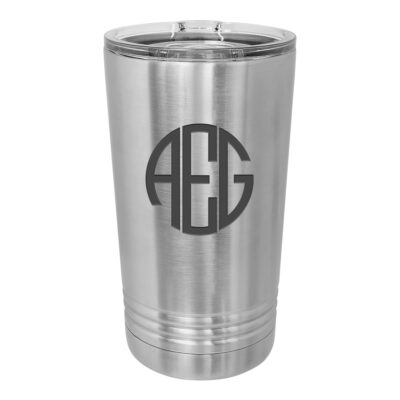 Personalized Round Monogram Insulated Pint Tumbler