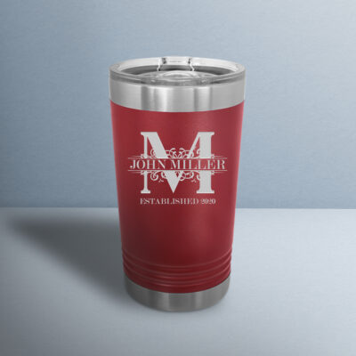 Personalized Royal Monogram Insulated Pint Tumbler