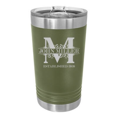 Personalized Royal Monogram Insulated Pint Tumbler