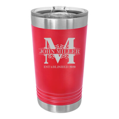 Personalized Royal Monogram Insulated Pint Tumbler