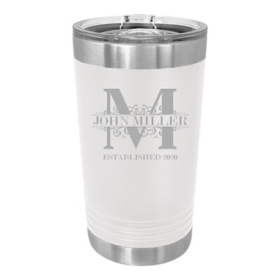Personalized Royal Monogram Insulated Pint Tumbler