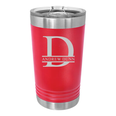 Personalized Split Letter Monogram Insulated Pint Tumbler