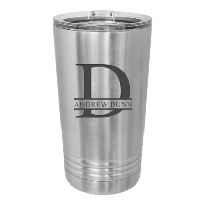 Personalized Split Letter Monogram Insulated Pint Tumbler